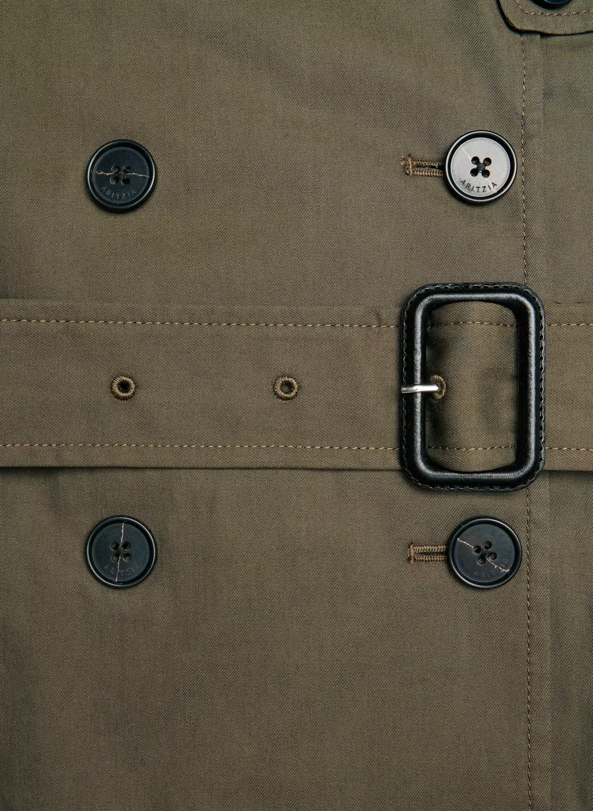 The Finch Short Trench Coat - City Twill - ATLAS OLIVE