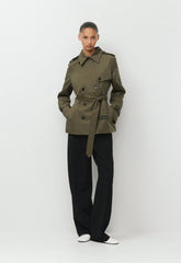 The Finch Short Trench Coat - City Twill - ATLAS OLIVE