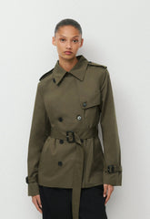 The Finch Short Trench Coat - City Twill - ATLAS OLIVE
