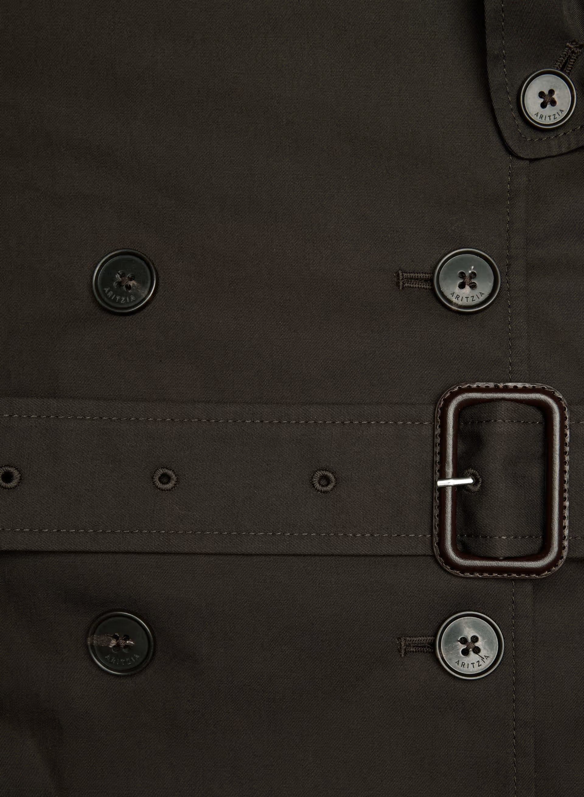 The Finch Short Trench Coat - City Twill - CACAO NIB BROWN