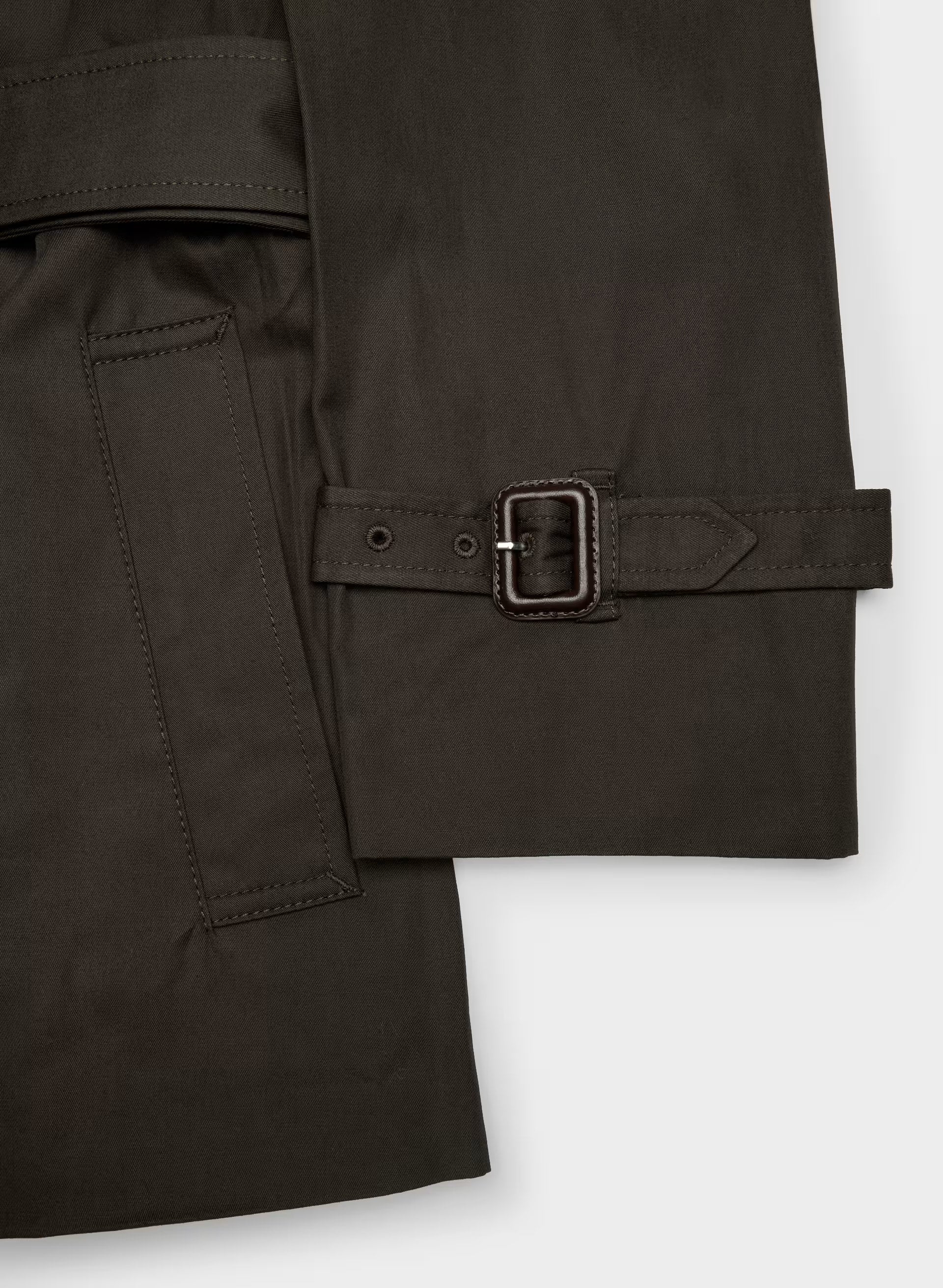 The Finch Short Trench Coat - City Twill - CACAO NIB BROWN
