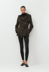 The Finch Short Trench Coat - City Twill - CACAO NIB BROWN