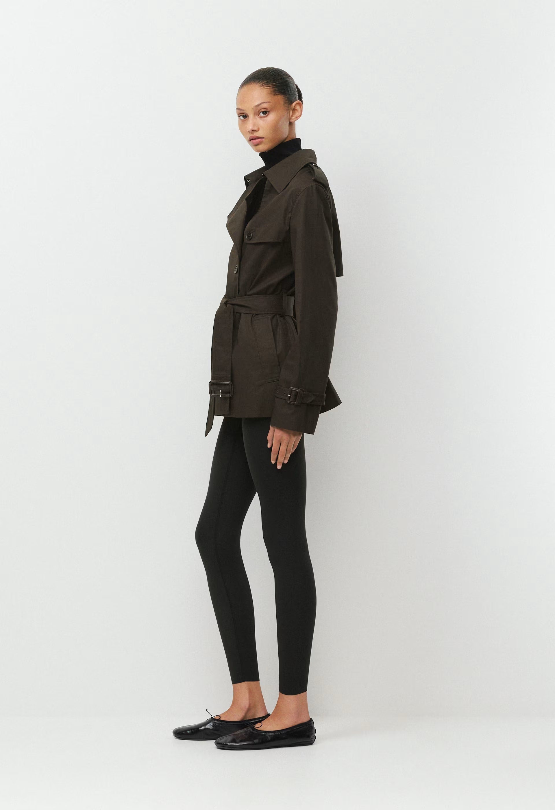 The Finch Short Trench Coat - City Twill - CACAO NIB BROWN