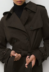 The Finch Short Trench Coat - City Twill - CACAO NIB BROWN