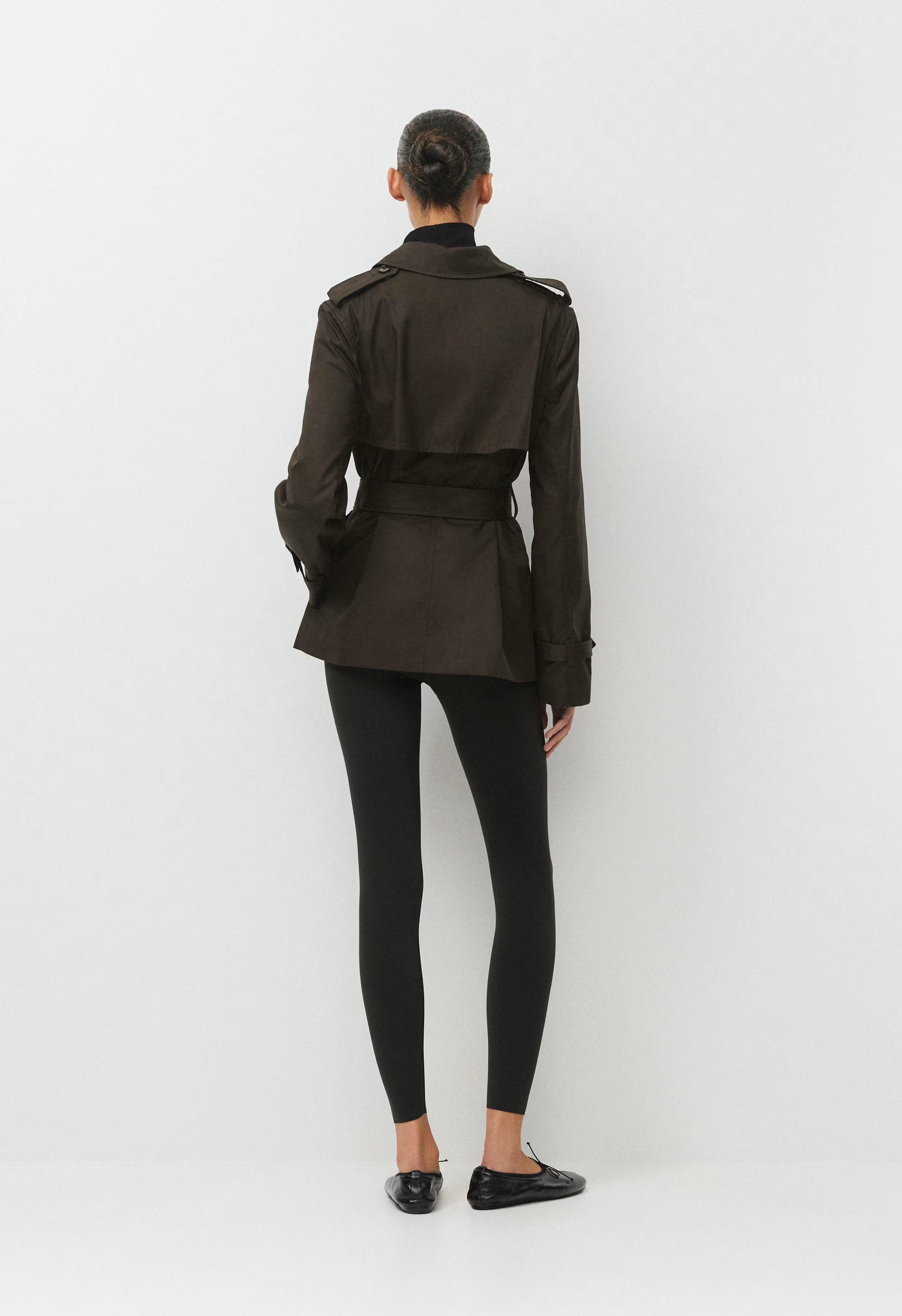 The Finch Short Trench Coat - City Twill - CACAO NIB BROWN