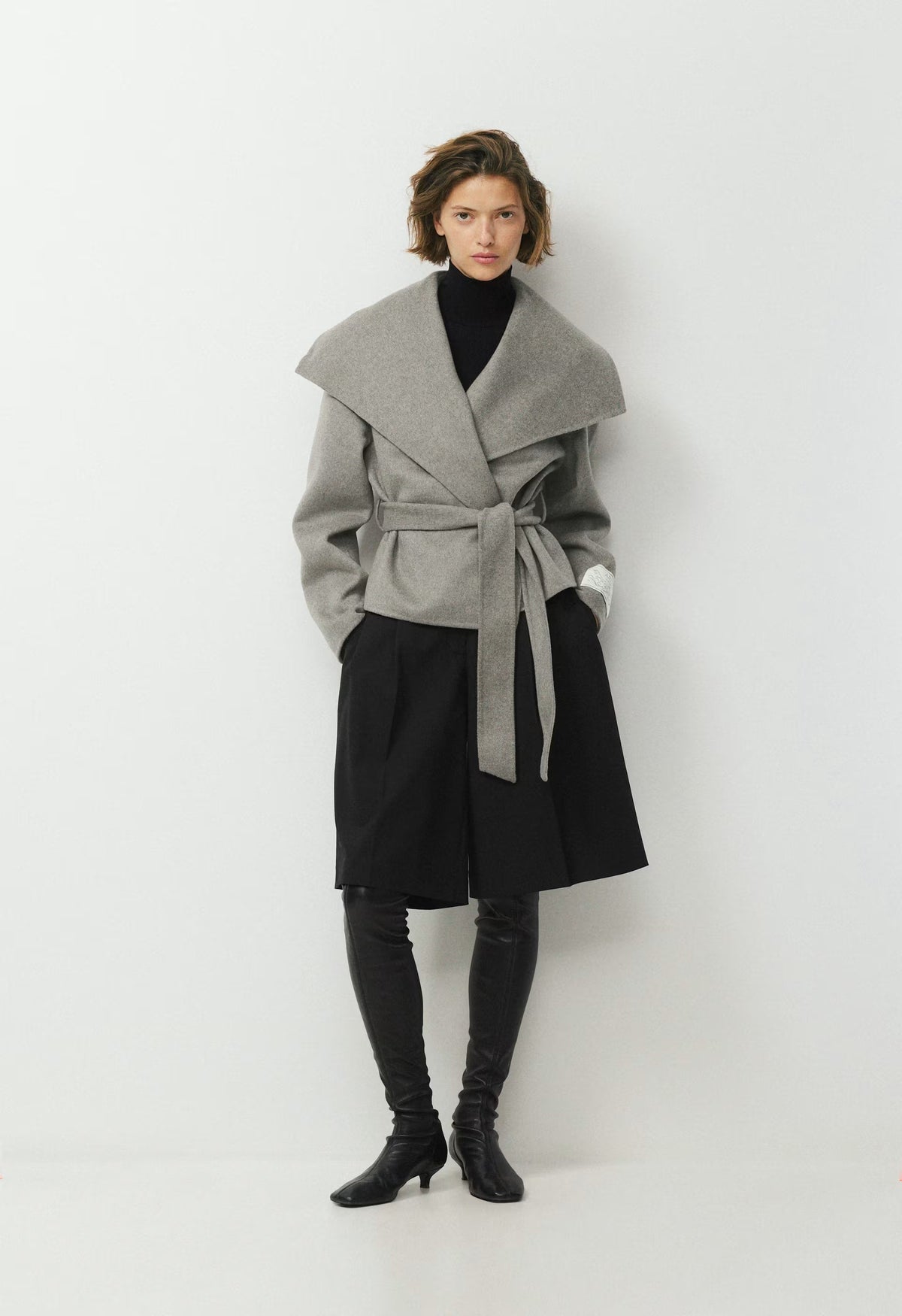The Acacia Double-Faced Coat - Luxe (Re)Wool - HEATHER DARK TAUPE