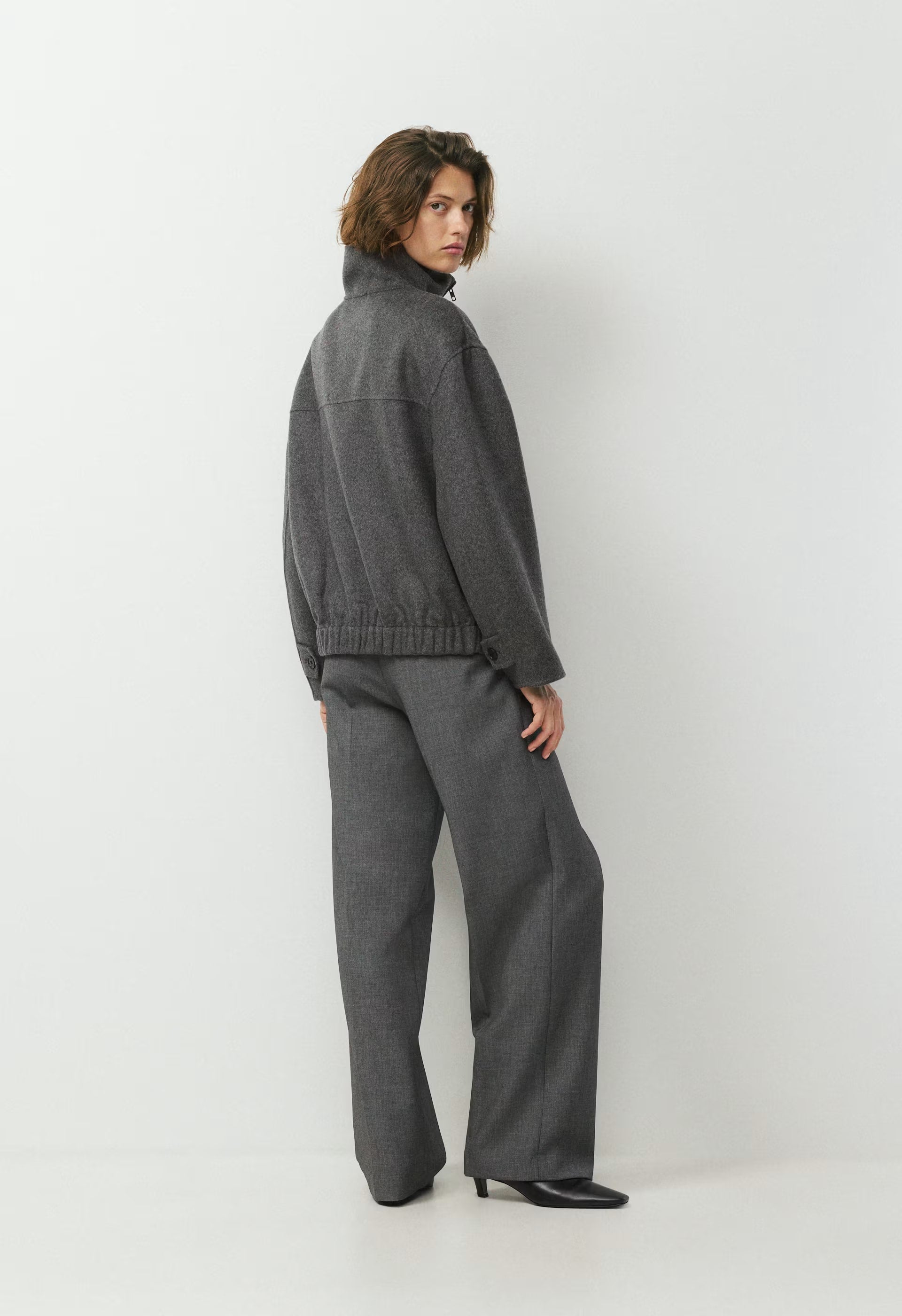 The Alder Double-Faced Coat - Luxe (Re)Wool - HEATHER CHARCOAL