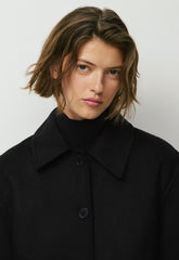 The Heath Double-Faced Coat - Luxe (Re)Wool - BLACK