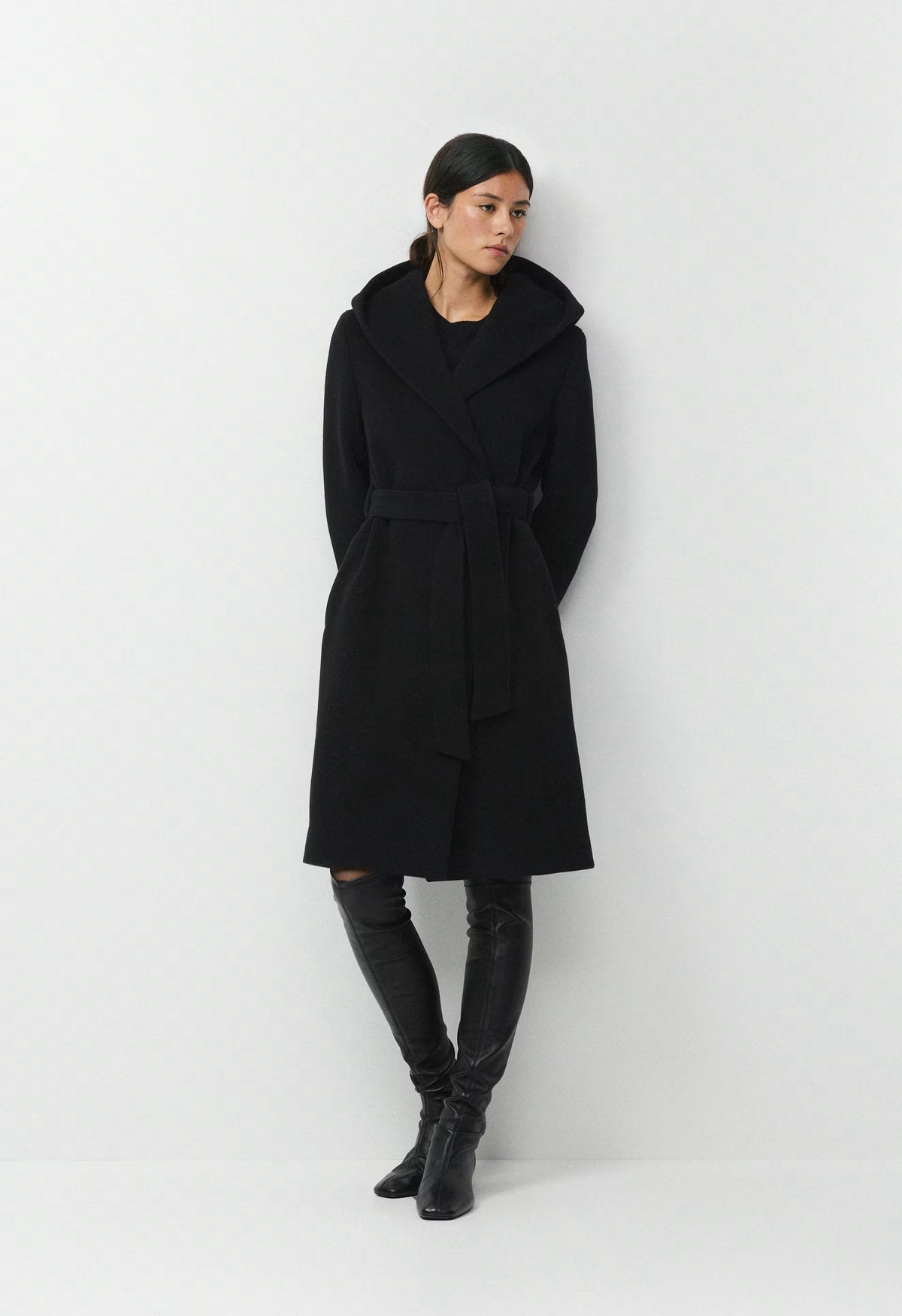 The Emilie Coat - Soft Wool Cashmere - BLACK