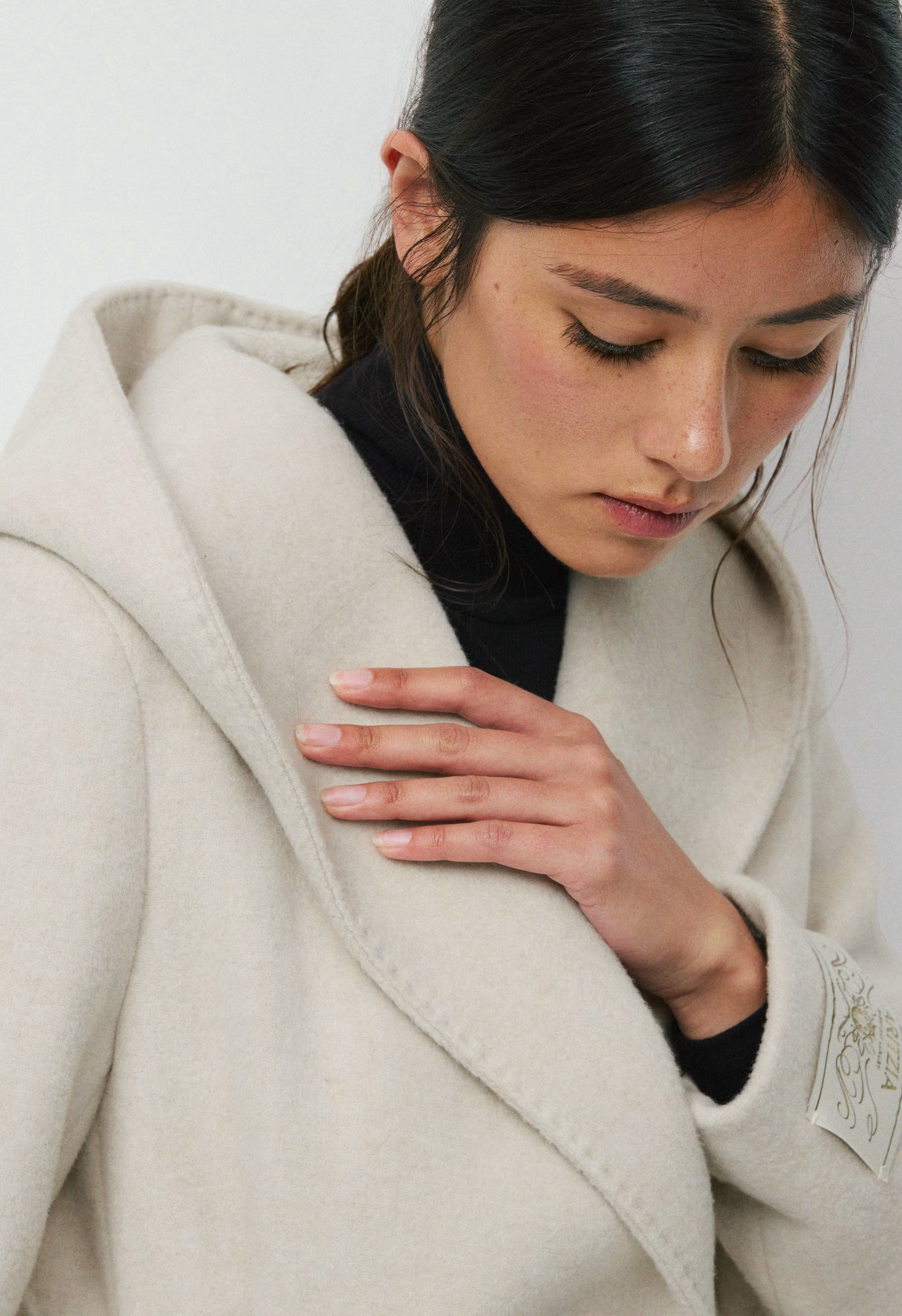 The Emilie Coat - Soft Wool Cashmere - HEATHER LIGHT OATMEAL