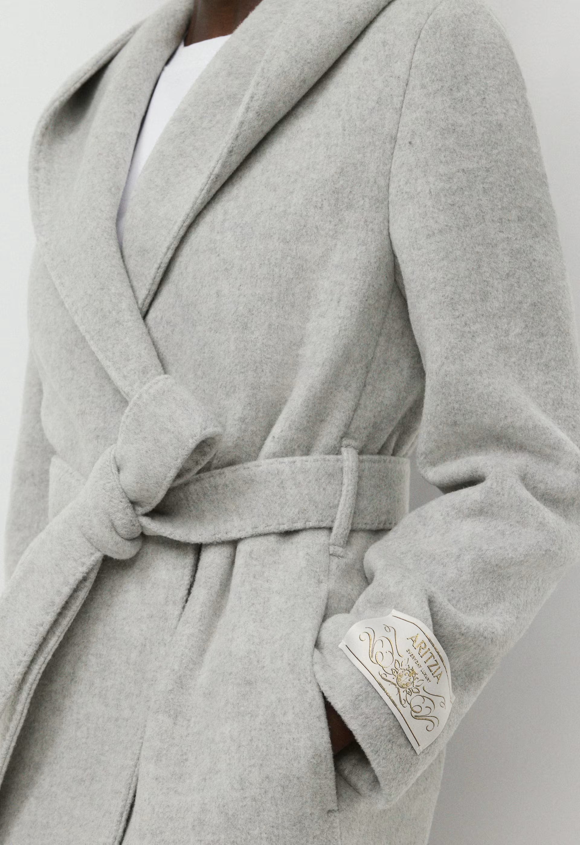 The Emilie Coat - Soft Wool Cashmere - HEATHER LIGHT GREY