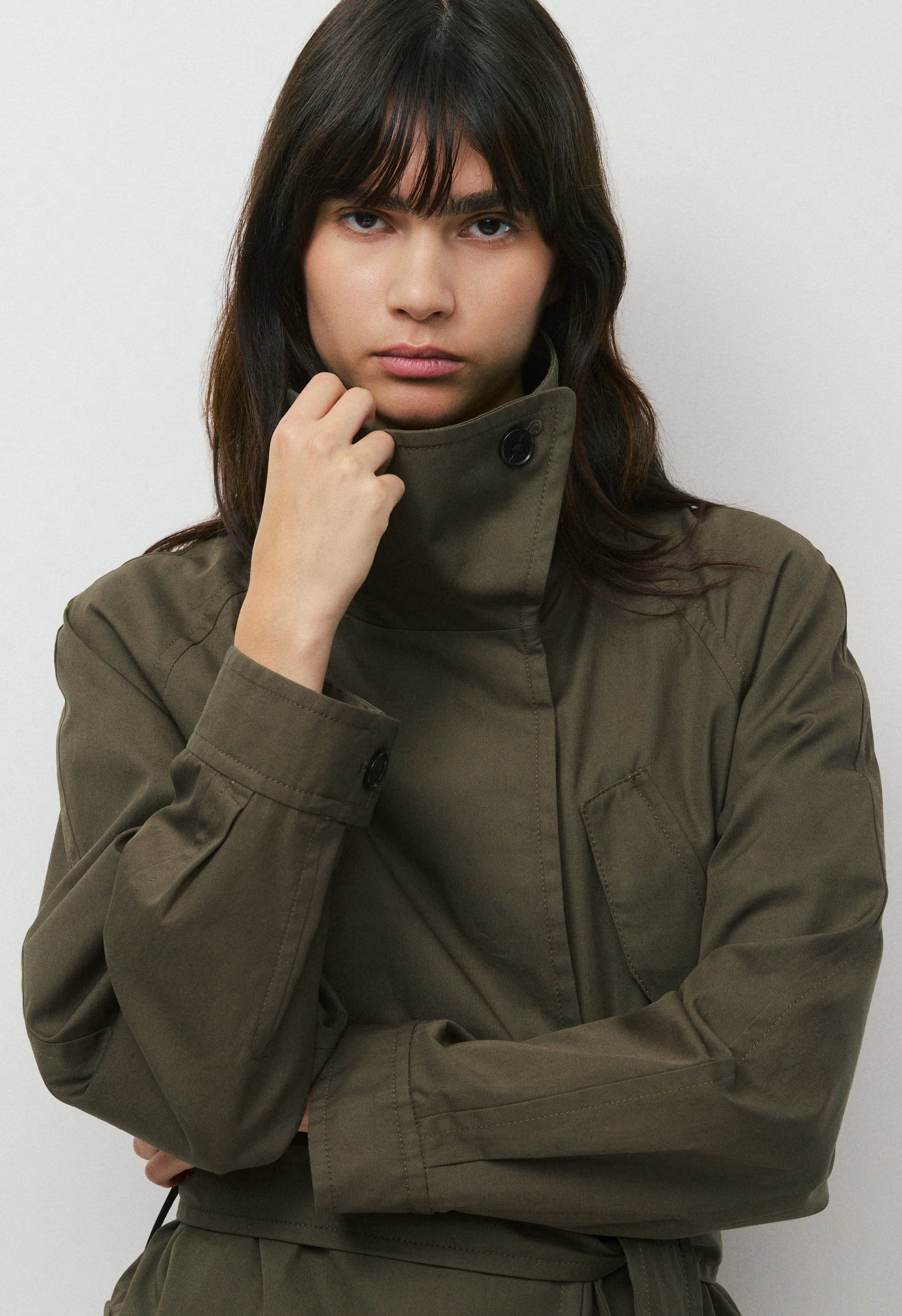 The Nightingale Trench Coat - City Twill - ATLAS OLIVE