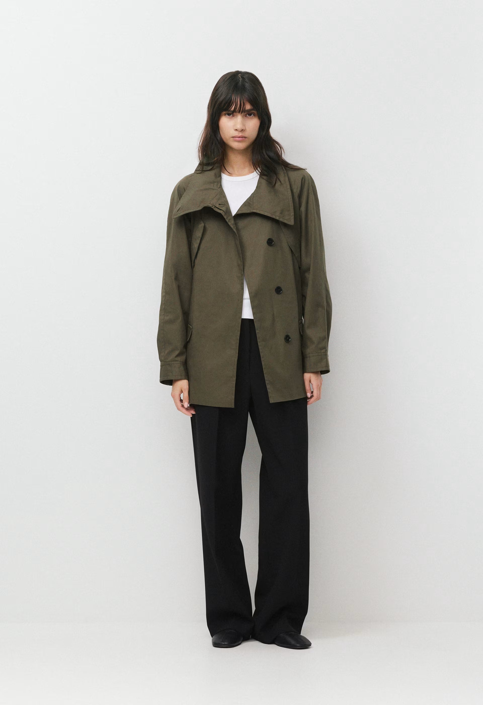 The Nightingale Trench Coat - City Twill - ATLAS OLIVE
