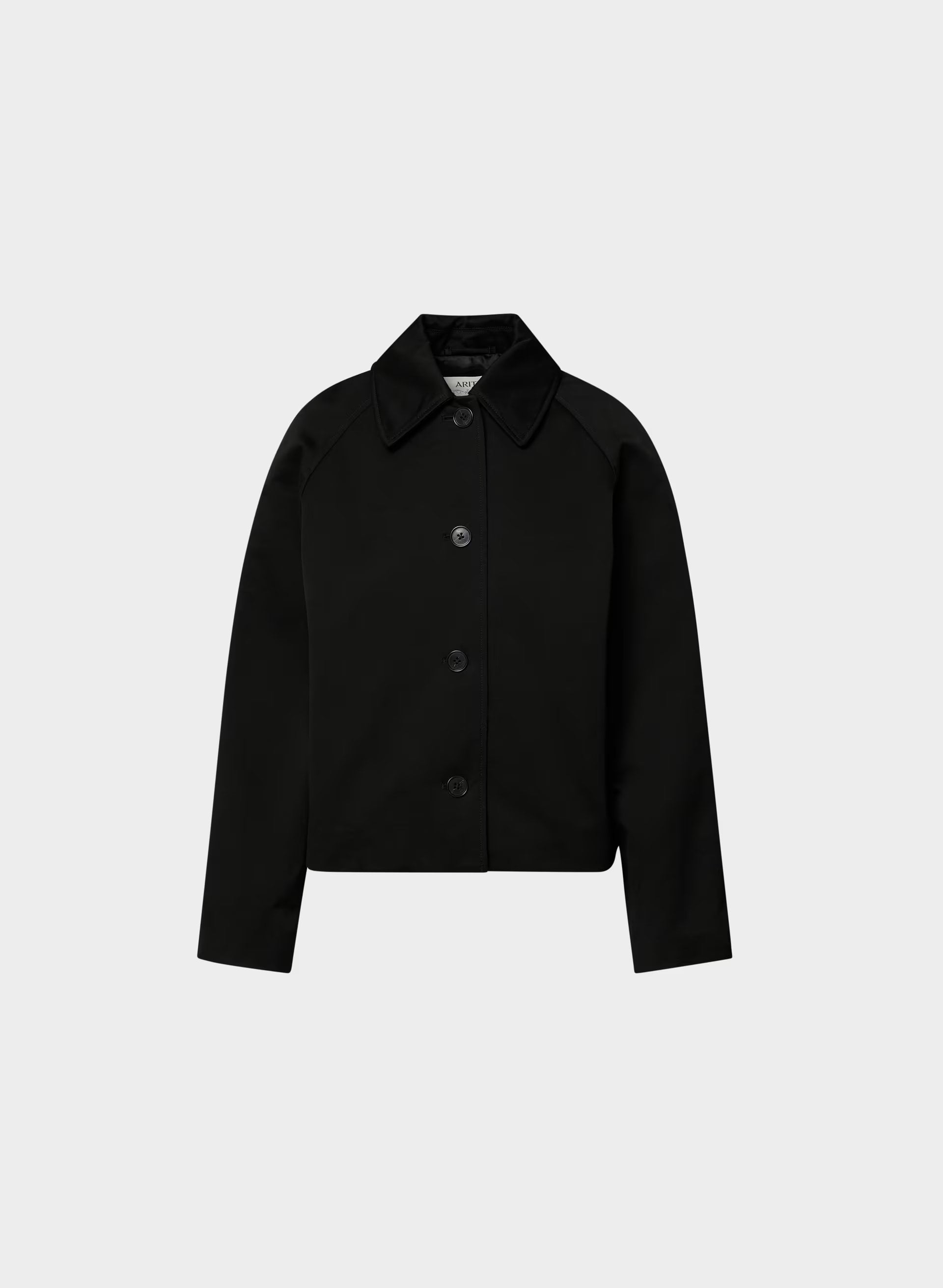 The Regent Short Trench Coat - Rich Twill - BLACK