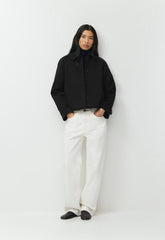 The Regent Short Trench Coat - Rich Twill - BLACK