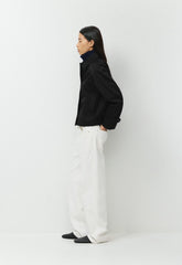 The Regent Short Trench Coat - Rich Twill - BLACK