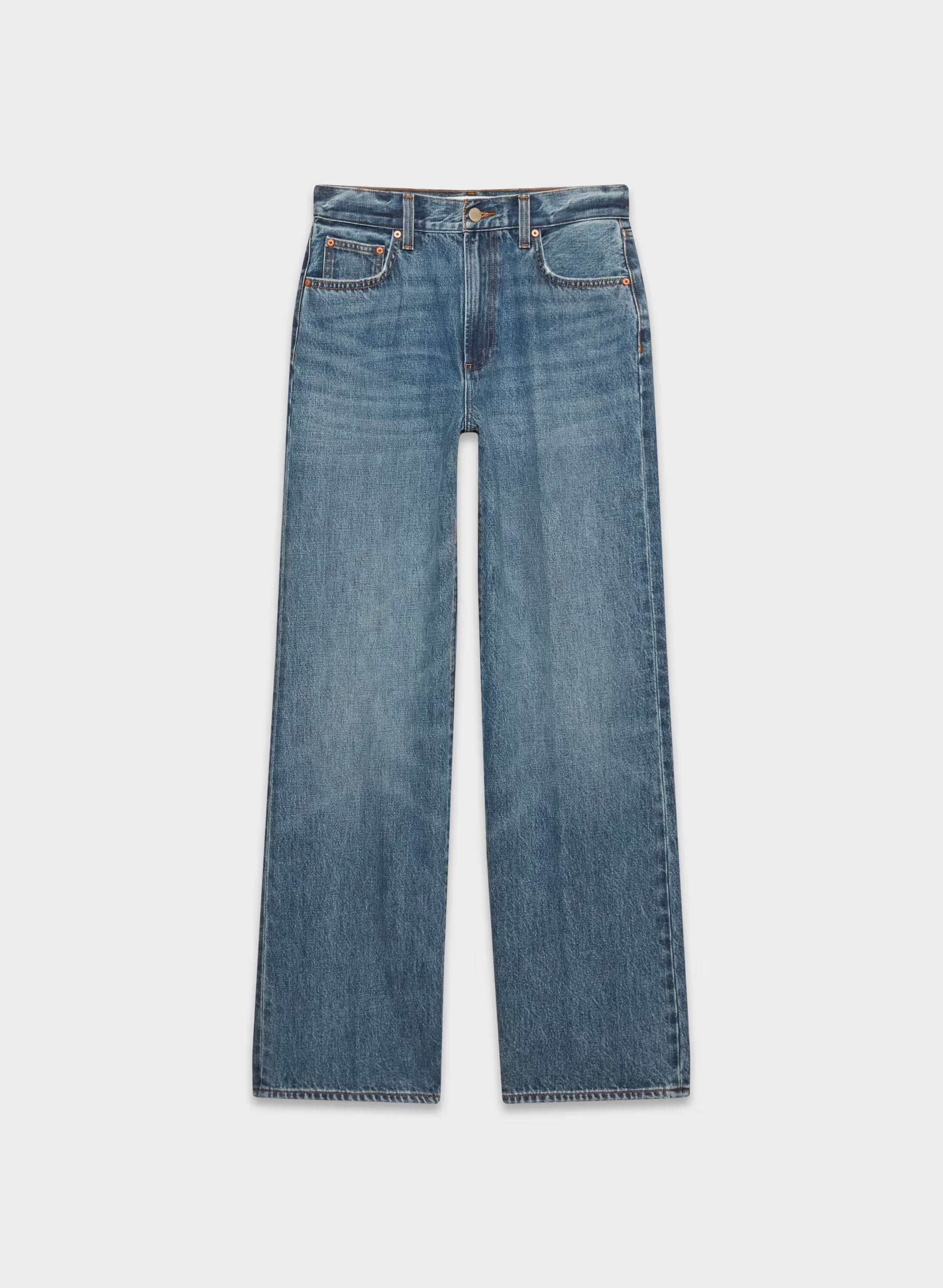Denim Forum The Farrah Hi-Rise Wide Jean - 5 YRS KISS N TELL BLEU
