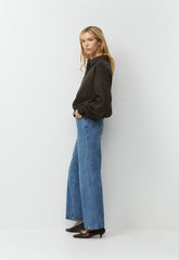 Denim Forum The Farrah Hi-Rise Wide Jean - 5 YRS KISS N TELL BLEU