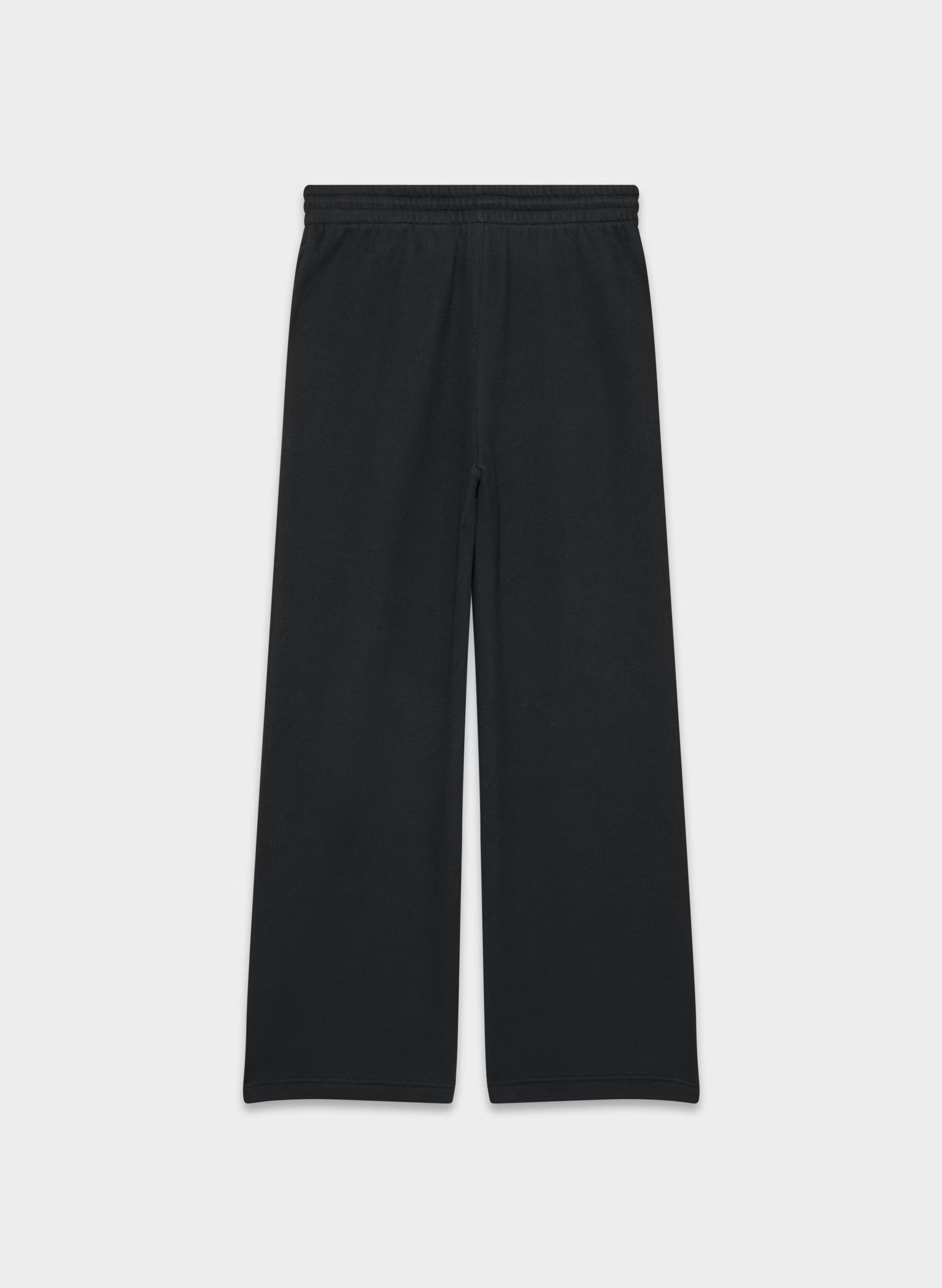 Cozy Sweatfleece Boyfriend Wide Sweatpant - BLACK