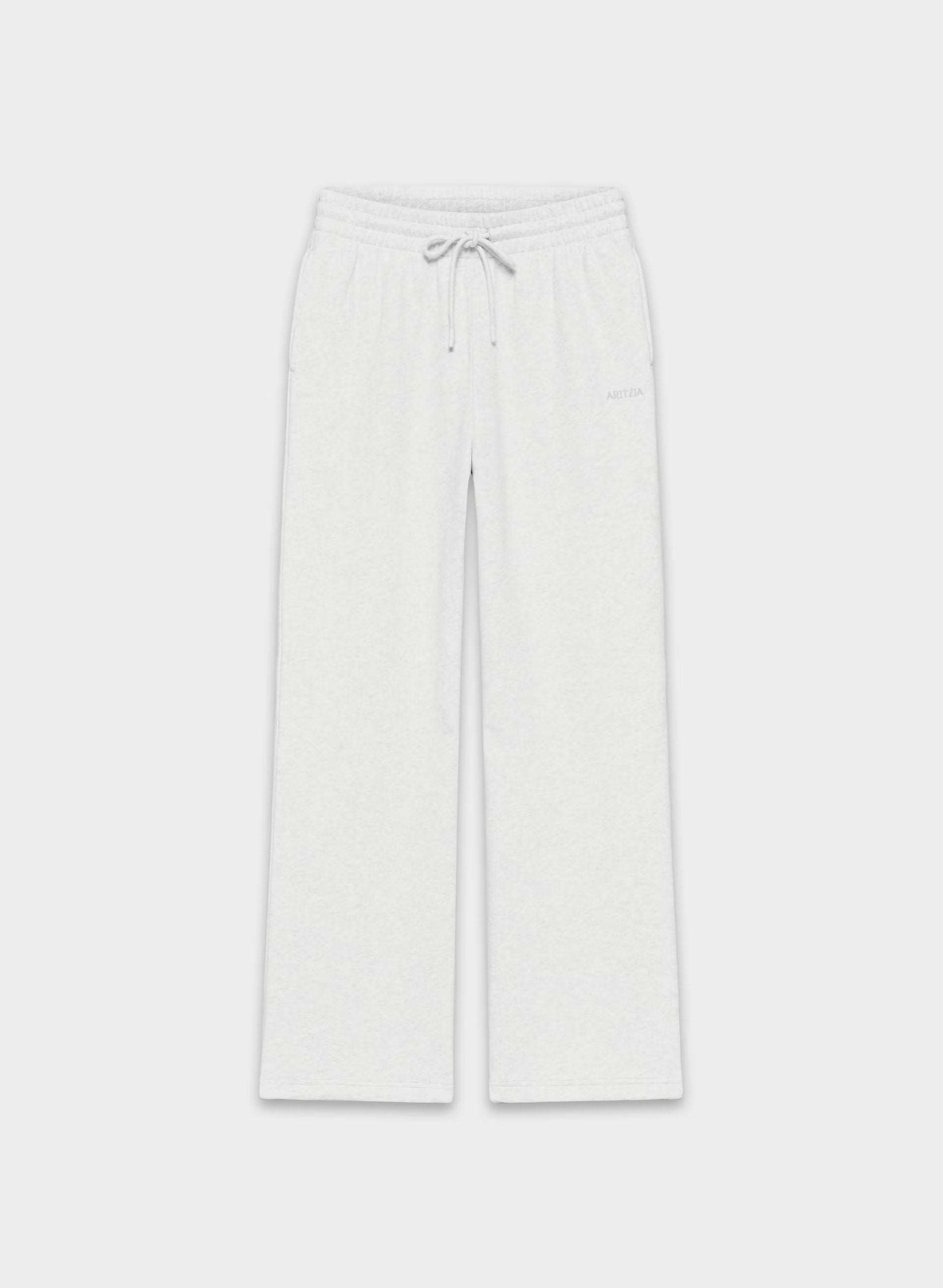 Cozy Sweatfleece Boyfriend Wide Sweatpant - HEATHER CLOUD WHITE