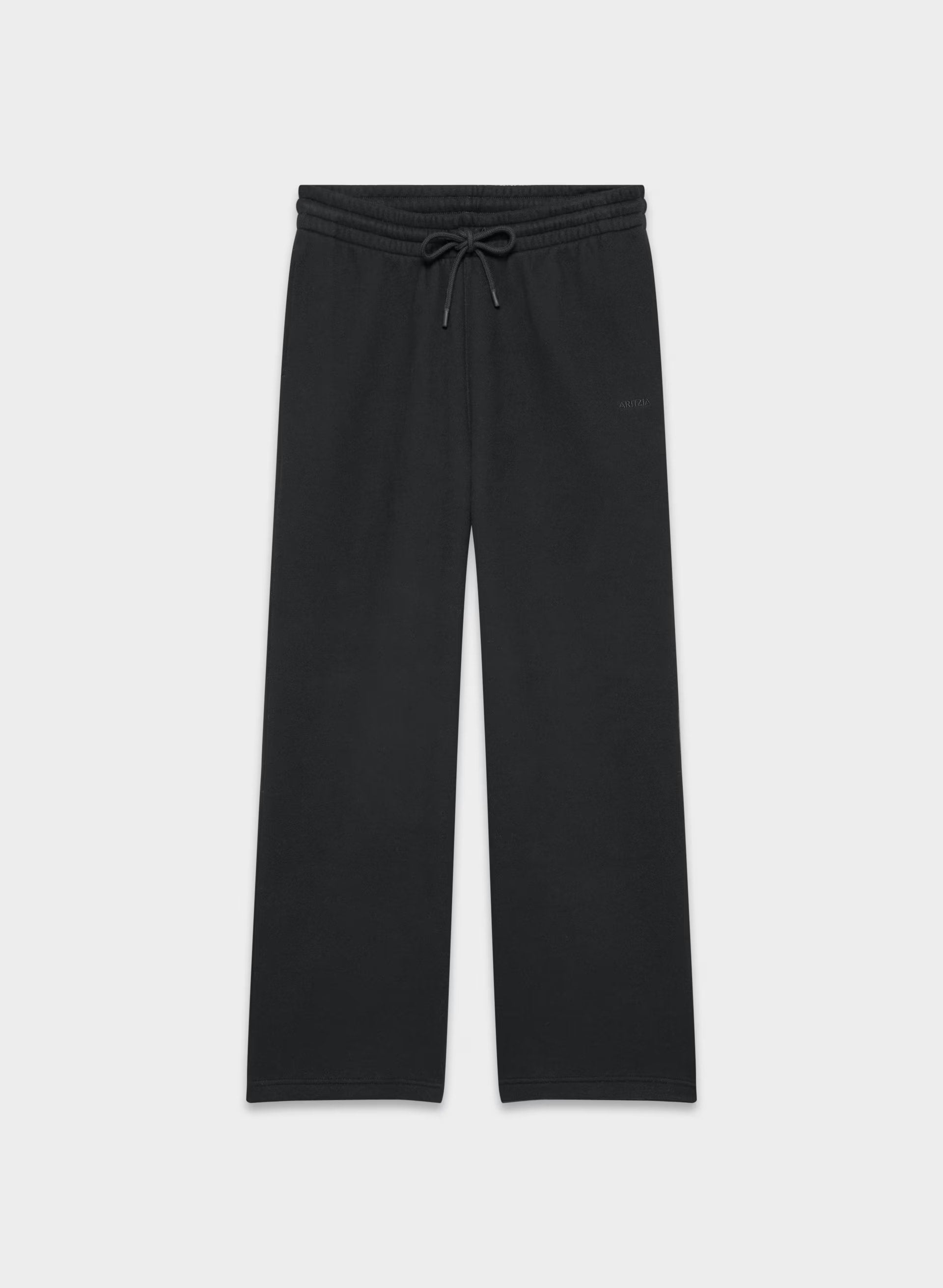 Cozy Sweatfleece Boyfriend Wide Sweatpant - BLACK