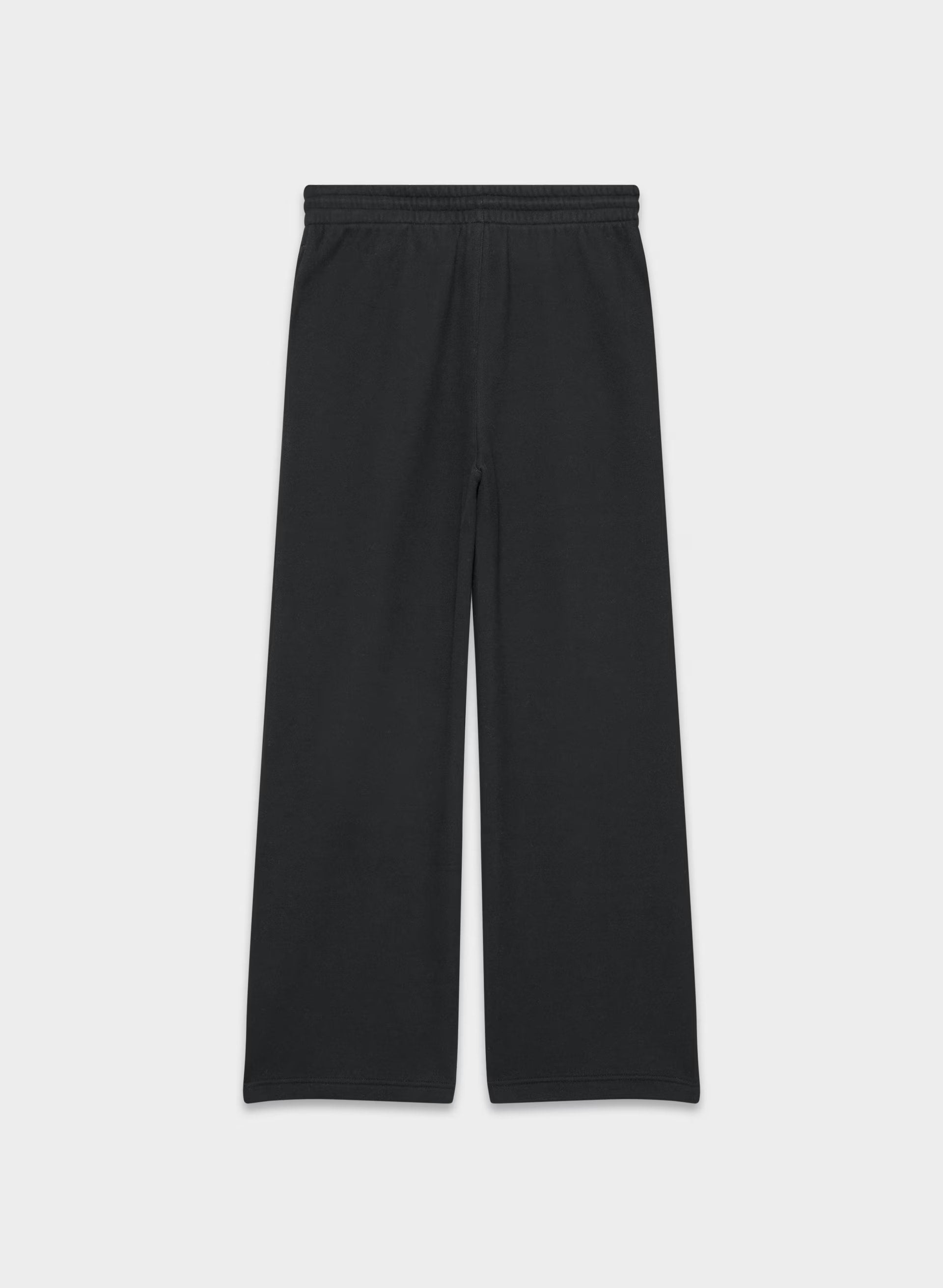 Cozy Sweatfleece Boyfriend Wide Sweatpant - BLACK