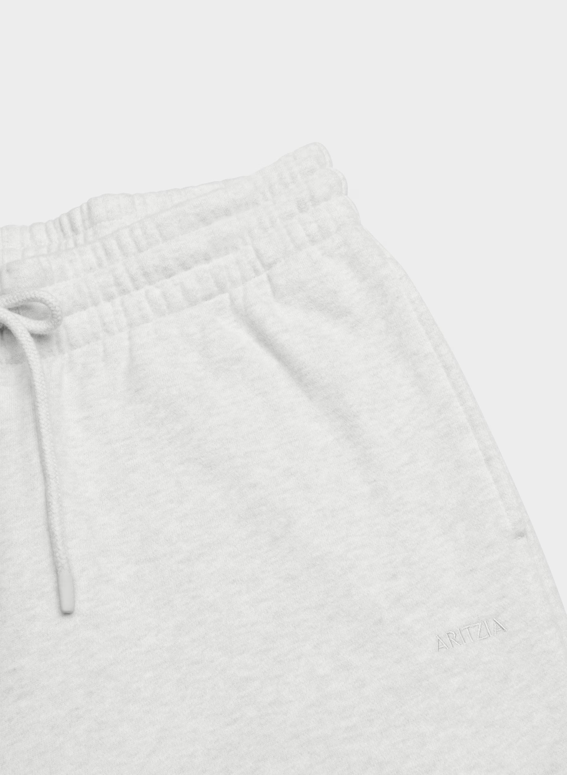 Cozy Sweatfleece Boyfriend Wide Sweatpant - HEATHER CLOUD WHITE