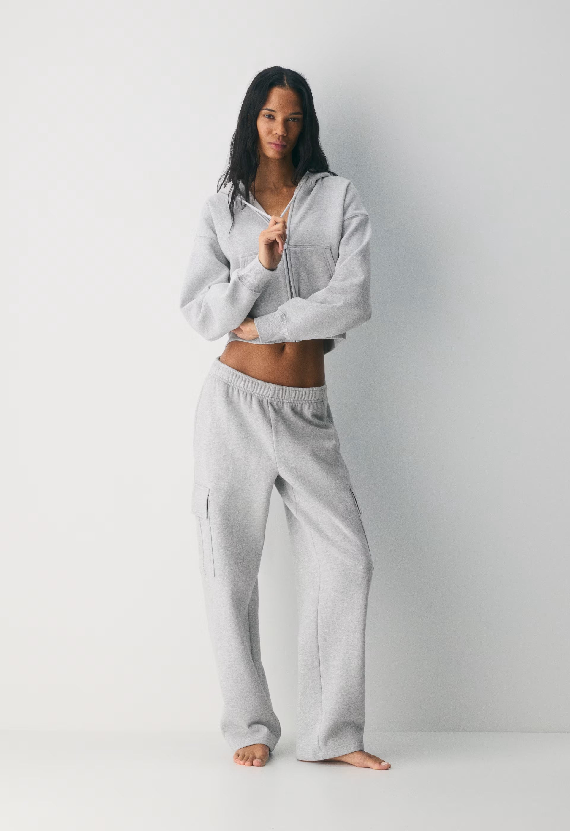 Cozy Sweatfleece Mega Cargo™ Sweatpant - HEATHER CLOUD WHITE