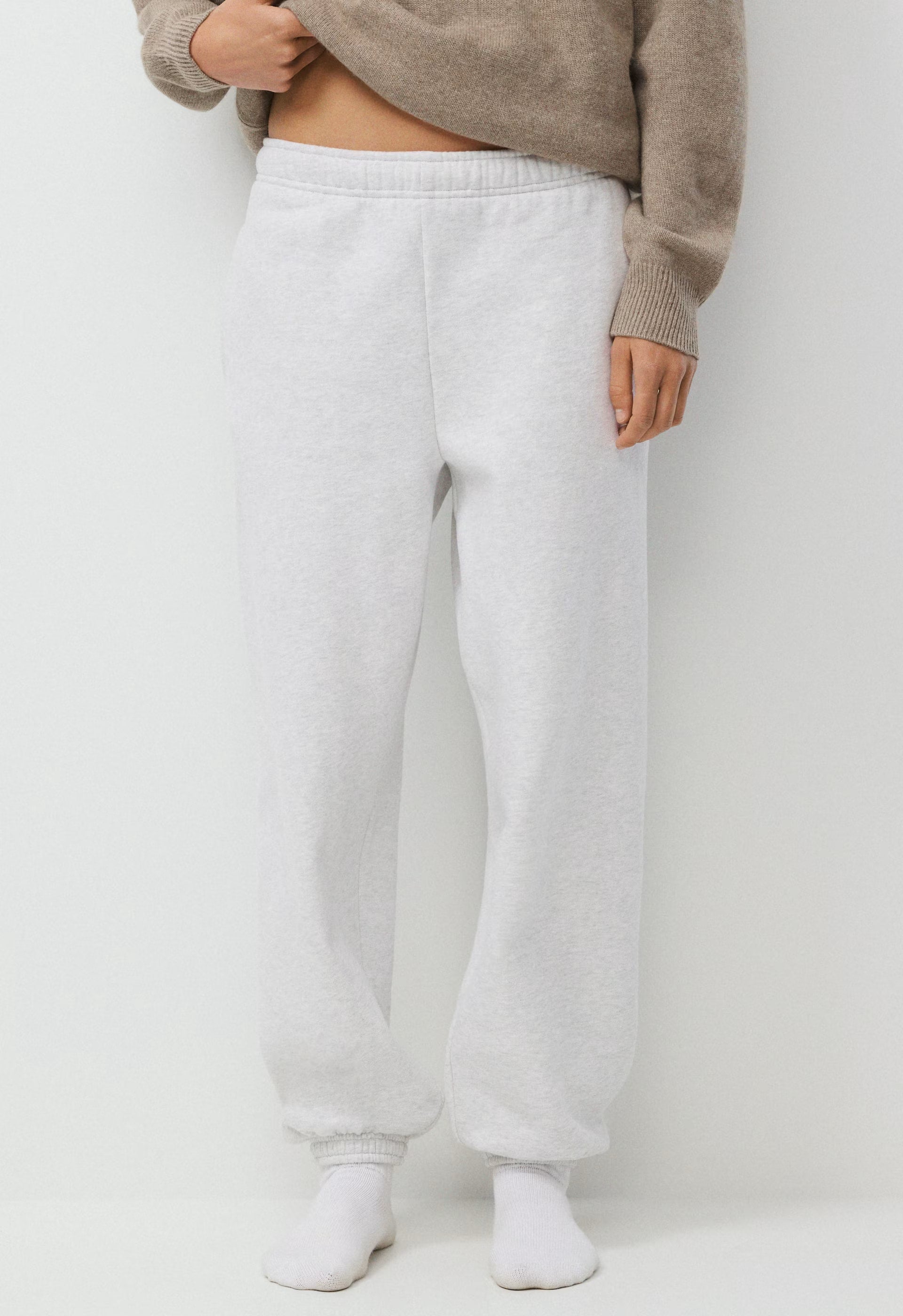 Cozy Sweatfleece Mega Jogger - HEATHER CLOUD WHITE