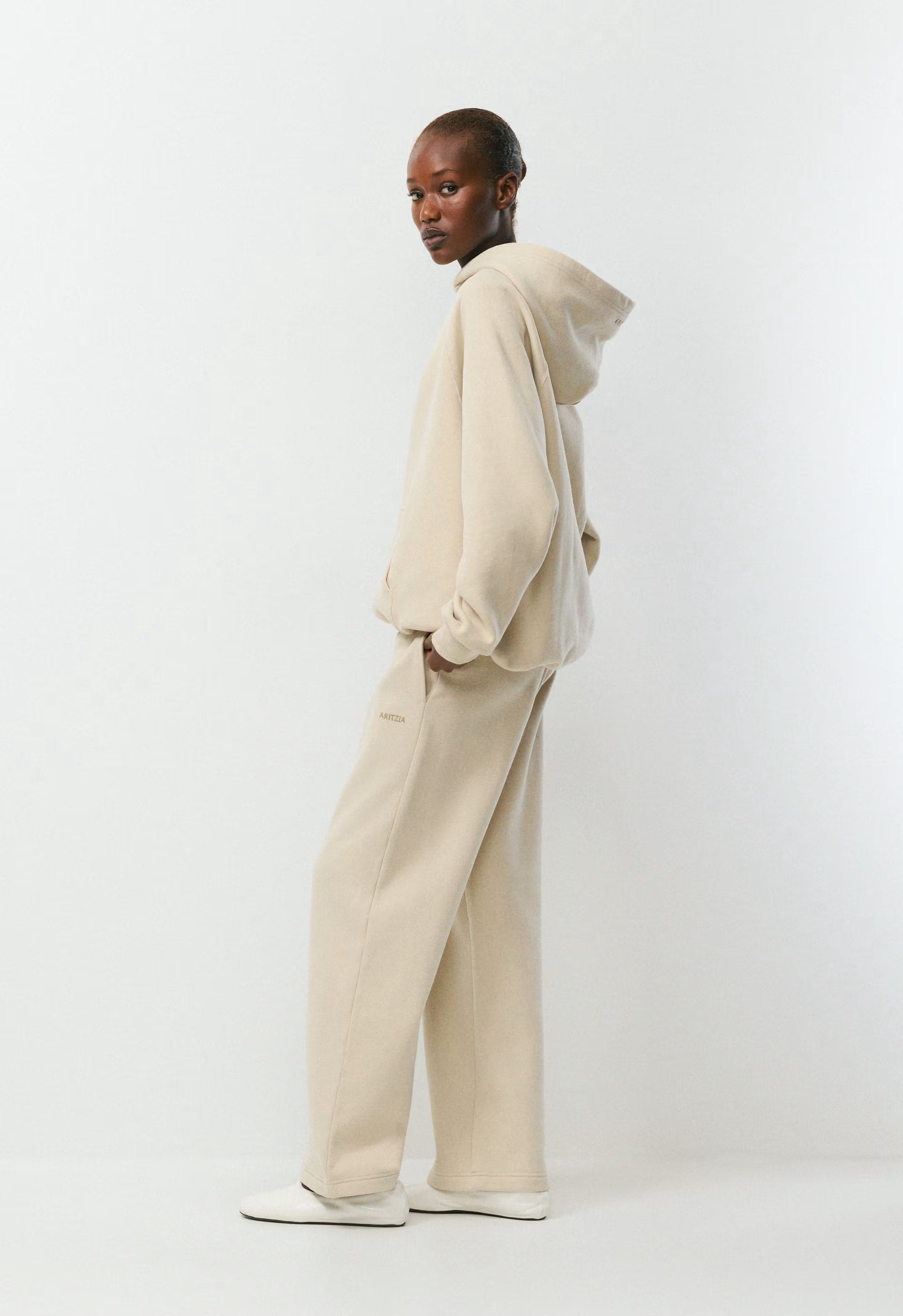 Cozy Sweatfleece Boyfriend Wide Sweatpant - MULLEIN