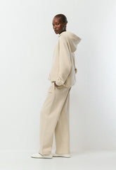 Cozy Sweatfleece Boyfriend Wide Sweatpant - MULLEIN