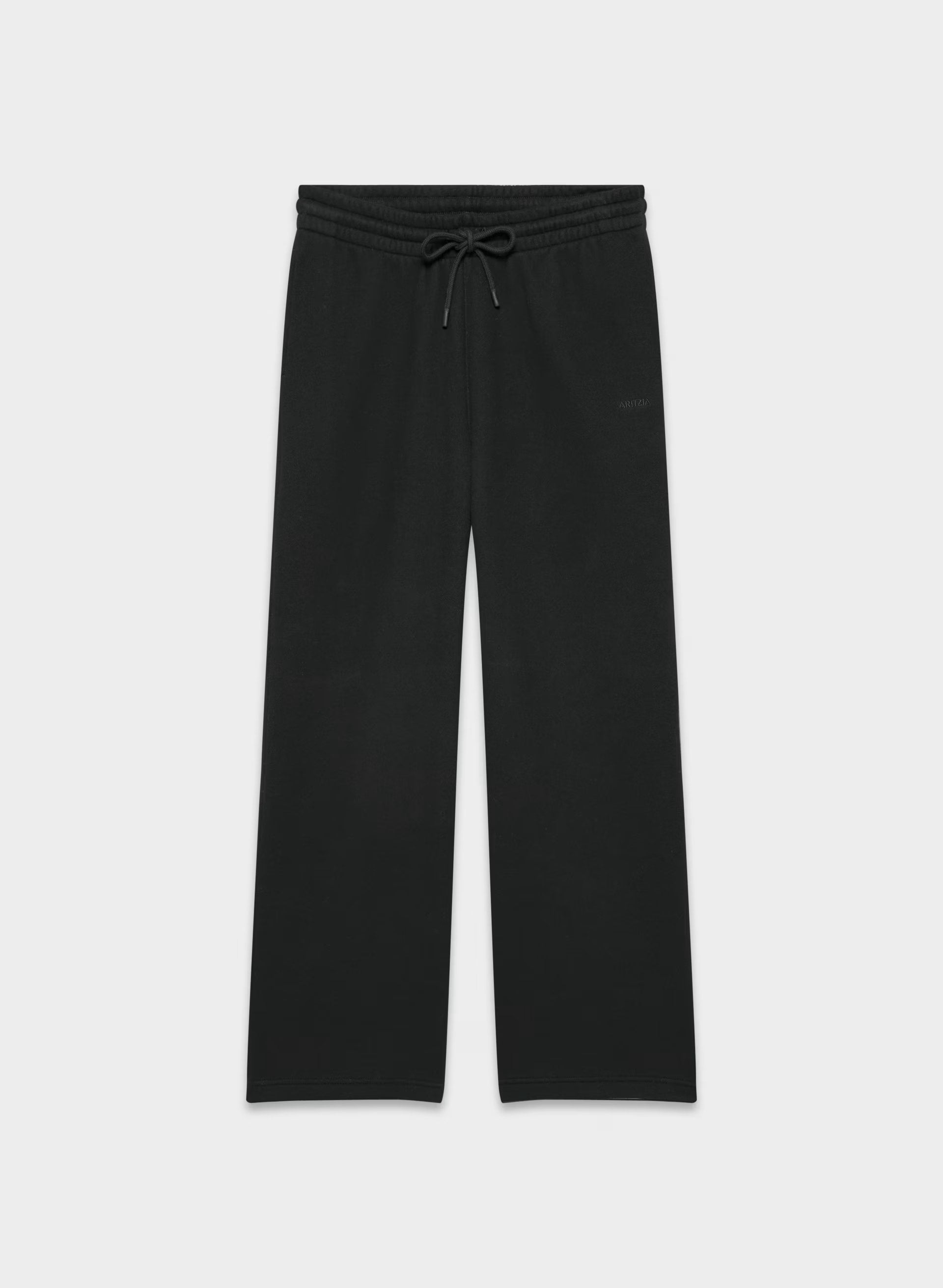 Cozy Sweatfleece Boyfriend Wide Sweatpant - BLACK