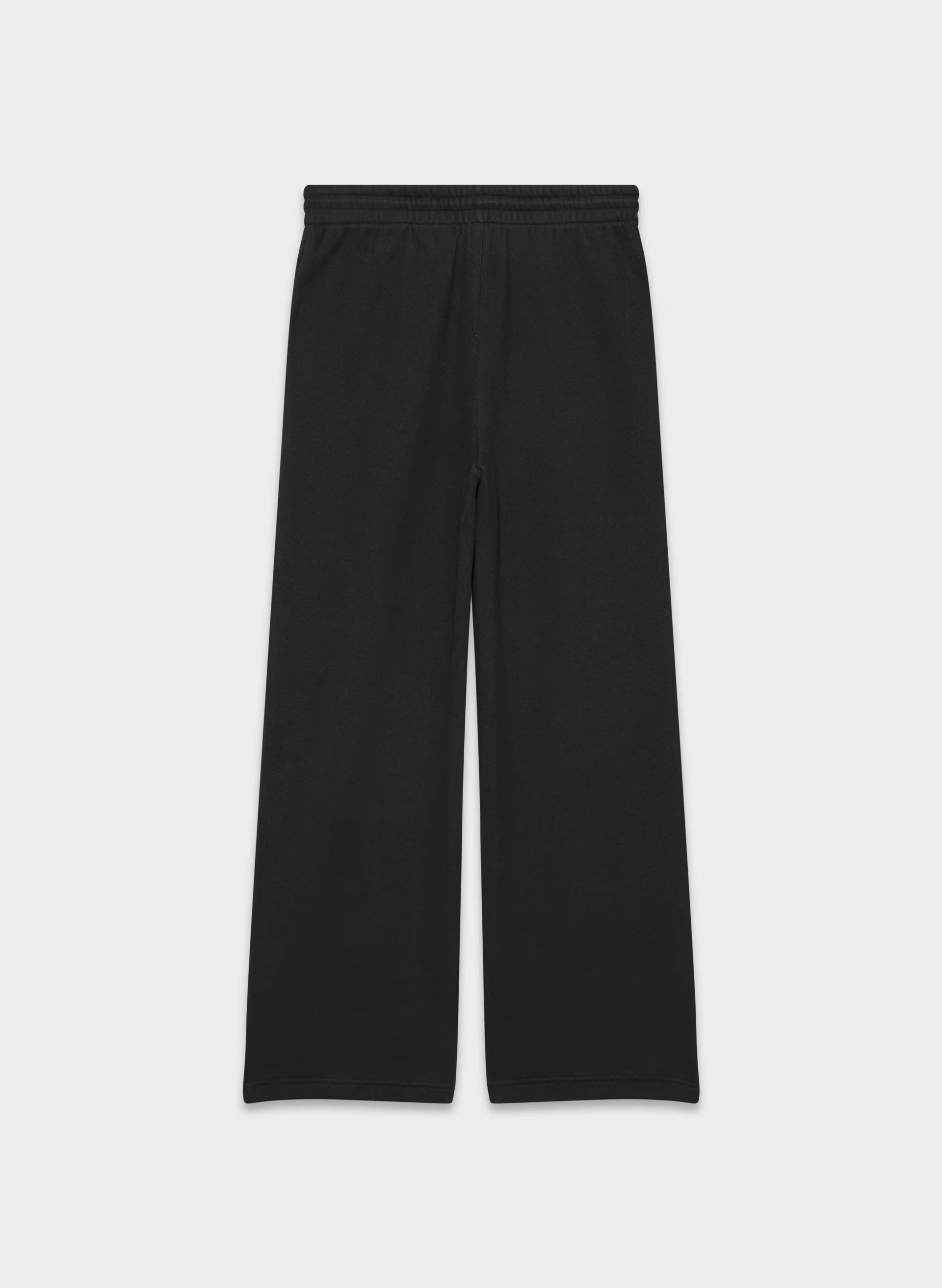 Cozy Sweatfleece Boyfriend Wide Sweatpant - BLACK