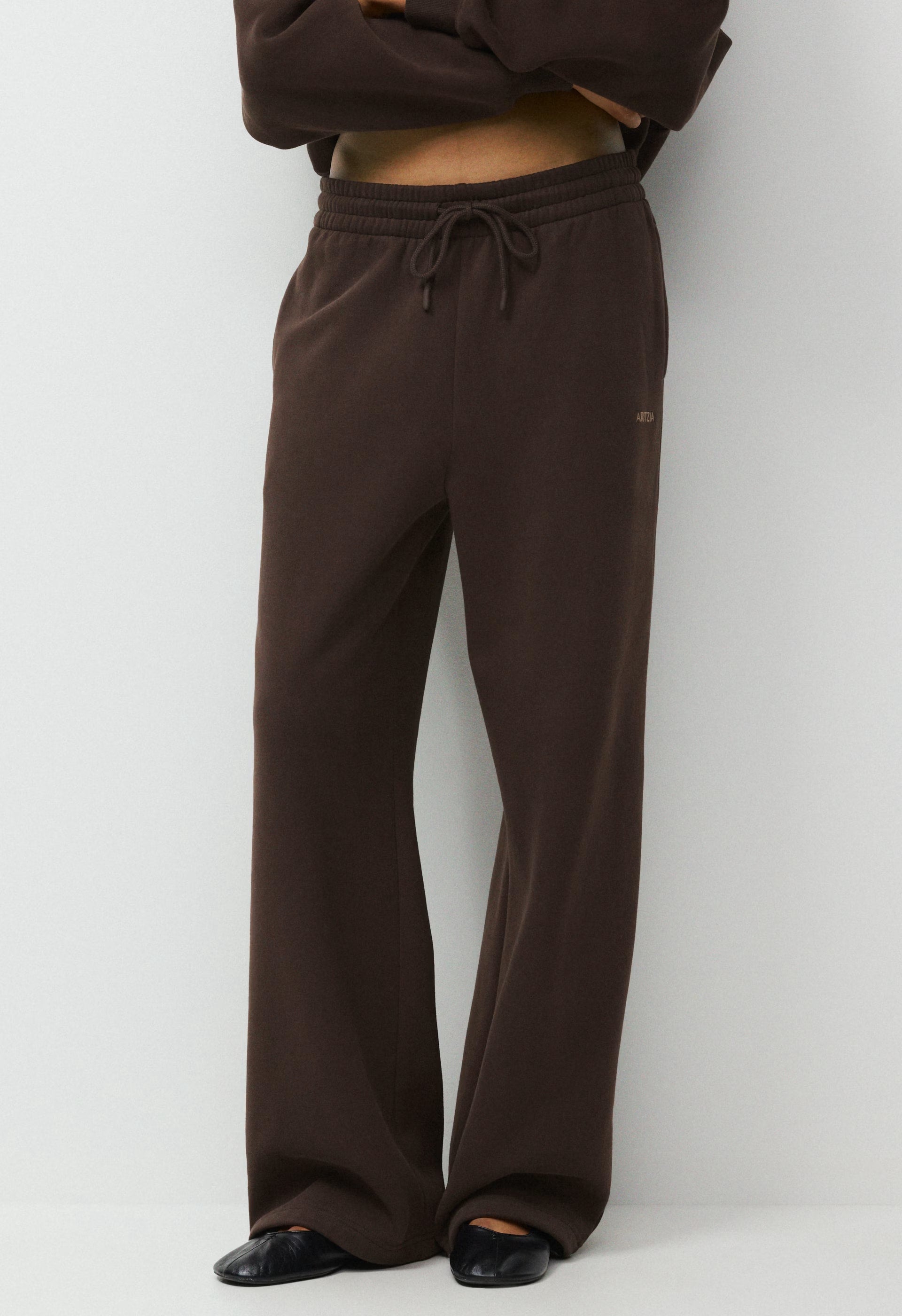Cozy Sweatfleece Boyfriend Wide Sweatpant - RICH MOCHA BROWN