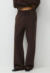 Cozy Sweatfleece Boyfriend Wide Sweatpant - RICH MOCHA BROWN