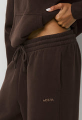 Cozy Sweatfleece Boyfriend Wide Sweatpant - RICH MOCHA BROWN