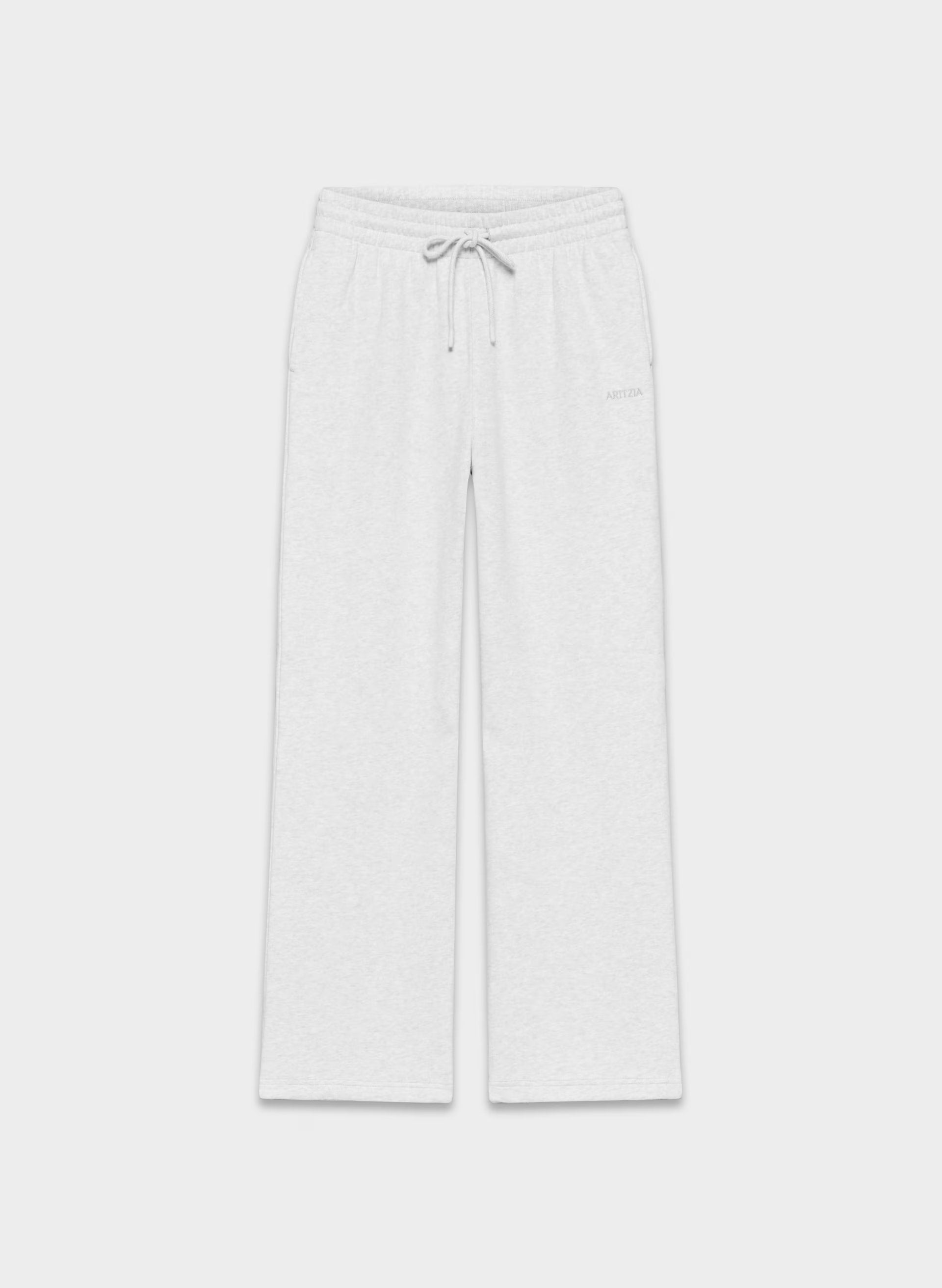 Cozy Sweatfleece Boyfriend Wide Sweatpant - HEATHER CLOUD WHITE