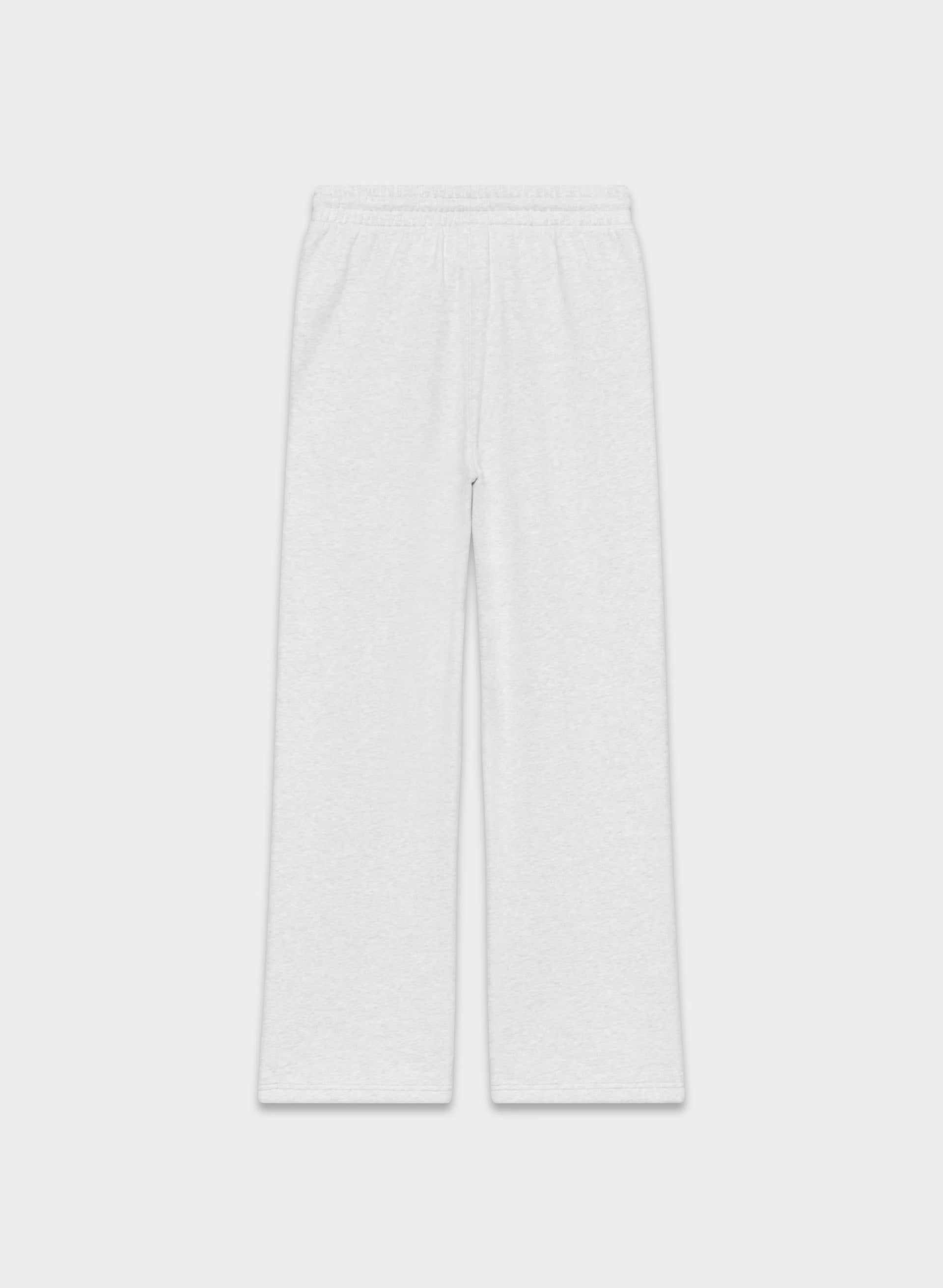 Cozy Sweatfleece Boyfriend Wide Sweatpant - HEATHER CLOUD WHITE
