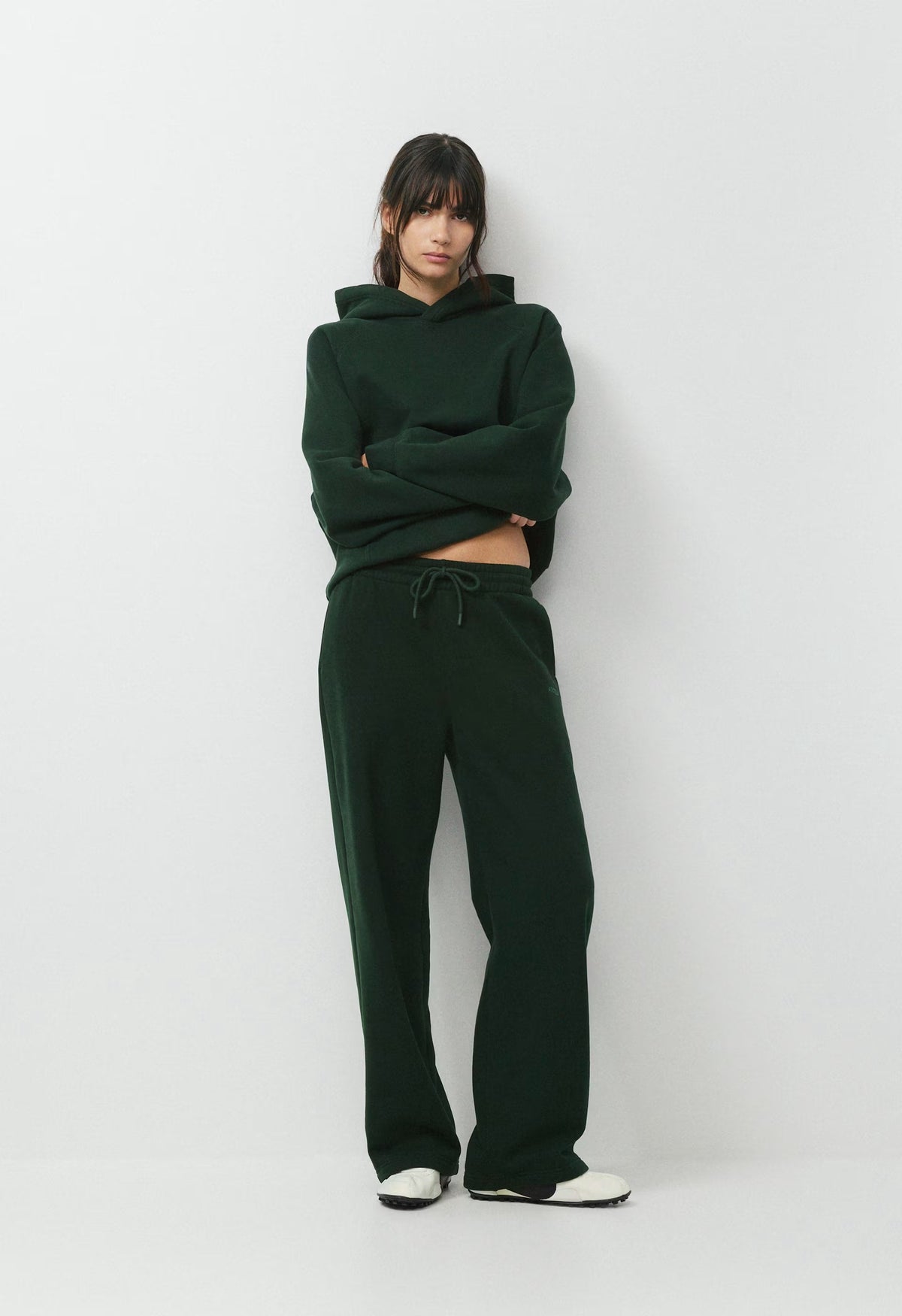 Cozy Sweatfleece Boyfriend Wide Sweatpant - FIGTREE GREEN