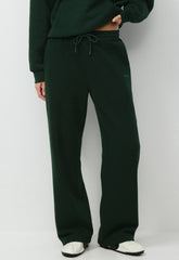 Cozy Sweatfleece Boyfriend Wide Sweatpant - FIGTREE GREEN