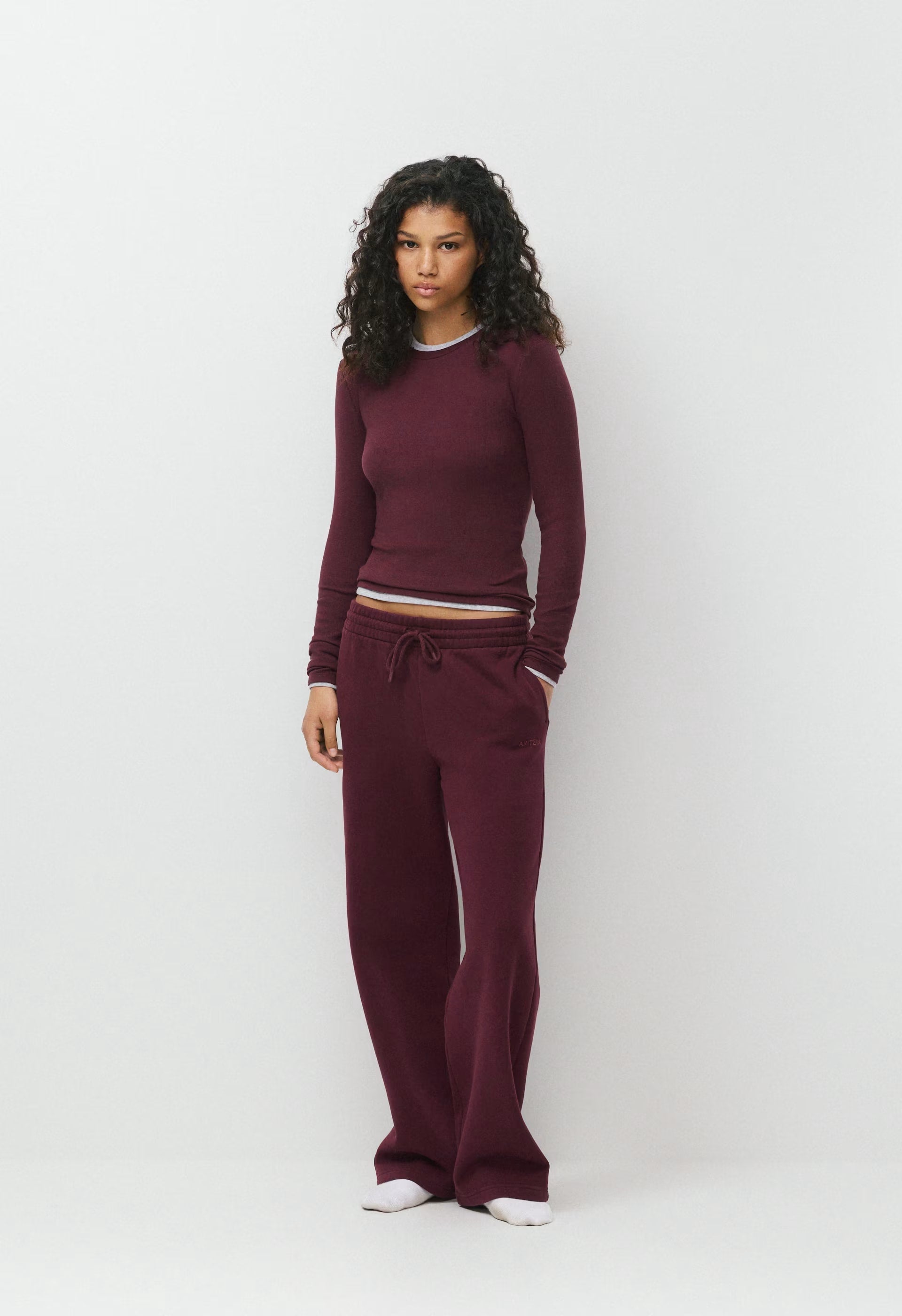 Cozy Sweatfleece Boyfriend Wide Sweatpant - CACAO NIB BROWN