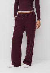 Cozy Sweatfleece Boyfriend Wide Sweatpant - GALA PLUM