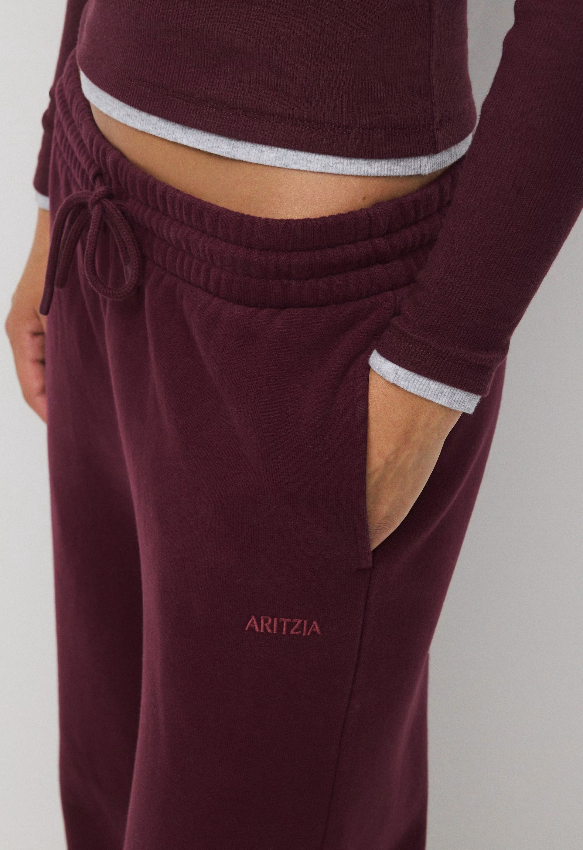 Cozy Sweatfleece Boyfriend Wide Sweatpant - HEATHER CLOUD WHITE