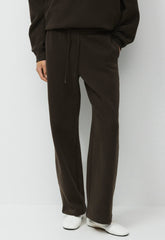 Cozy Sweatfleece Boyfriend Wide Sweatpant - CACAO NIB BROWN