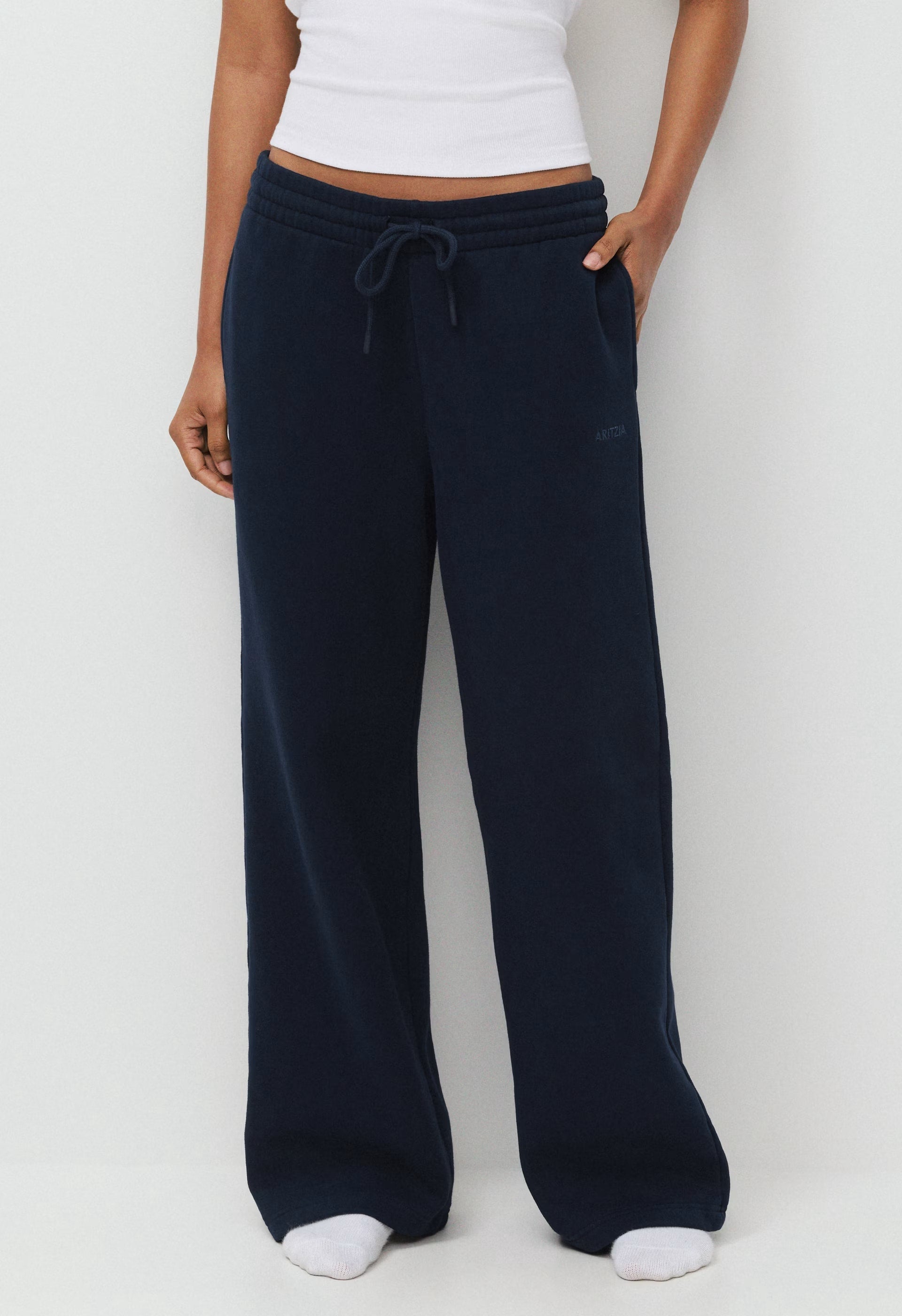 Cozy Sweatfleece Boyfriend Wide Sweatpant - ADMIRAL NAVY