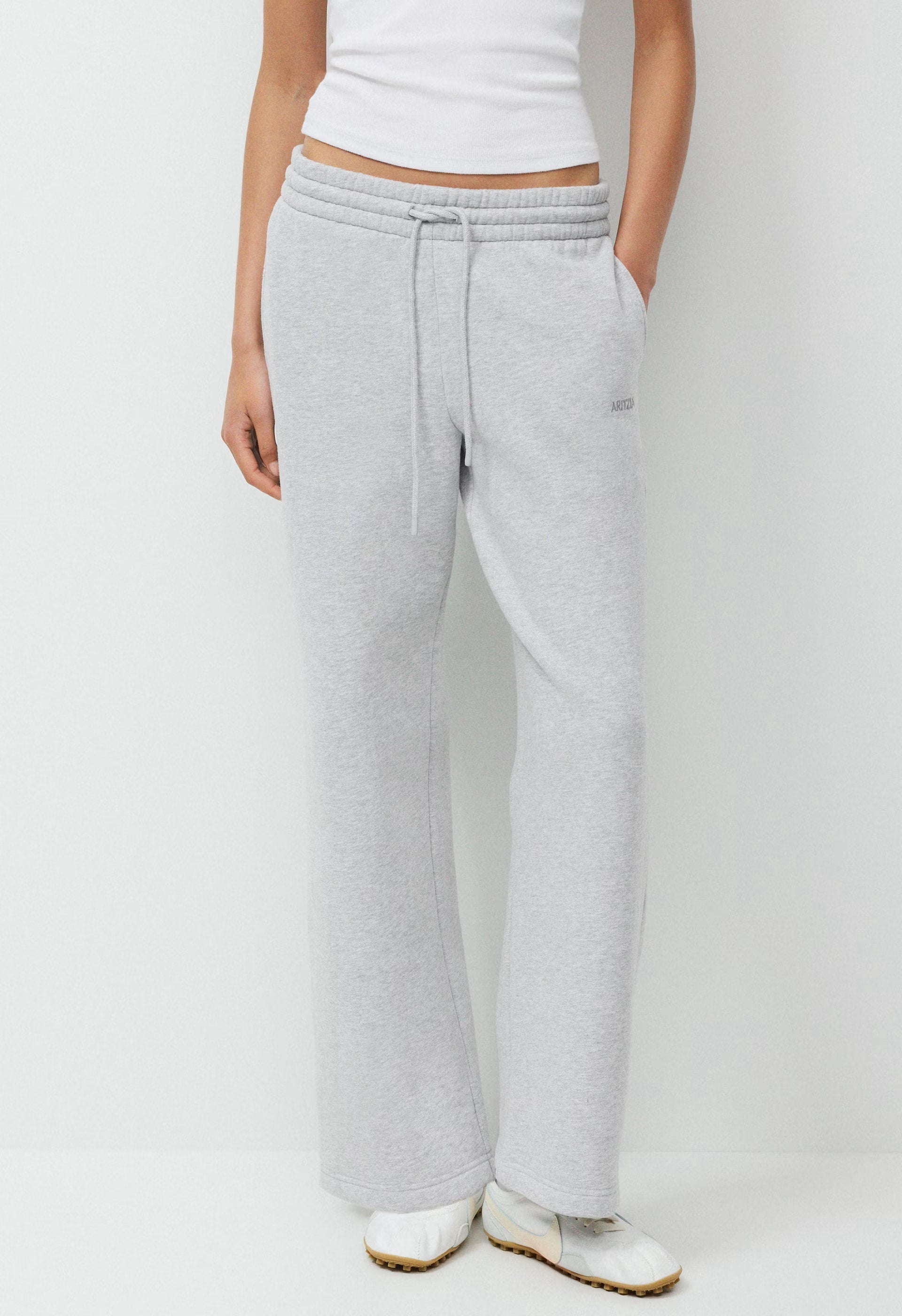Cozy Sweatfleece Boyfriend Wide Sweatpant - HEATHER CHROME