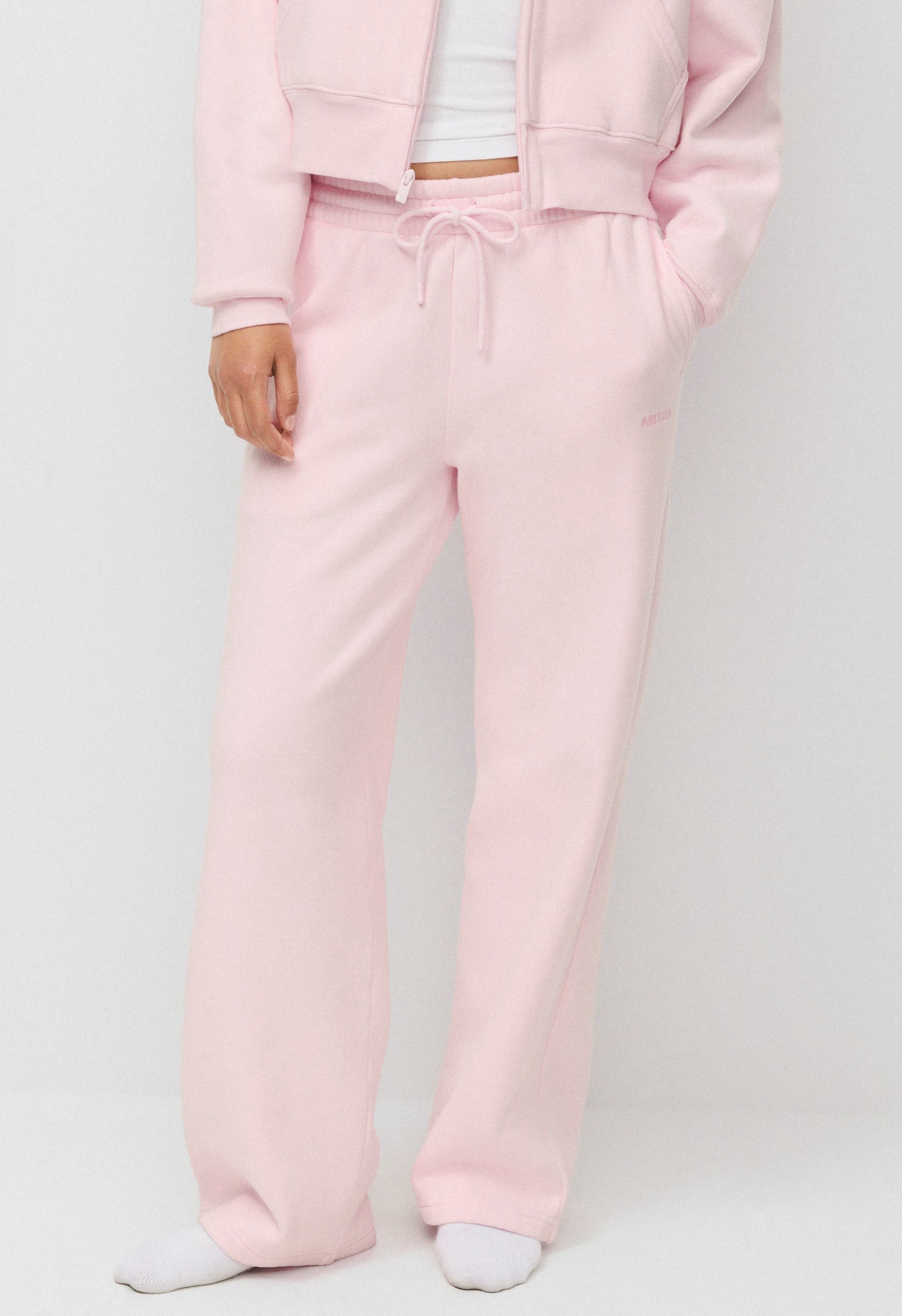 Cozy Sweatfleece Boyfriend Wide Sweatpant - MAGNOLIA