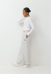 Cozy Sweatfleece Mega Jogger - HTR CLD WHITE/VSTY RED
