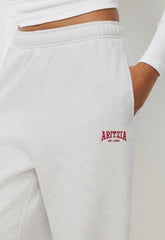 Cozy Sweatfleece Mega Jogger - HTR CLD WHITE/VSTY RED