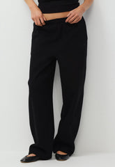 Cozy Sweatfleece Boyfriend Barrel Sweatpant - BLACK